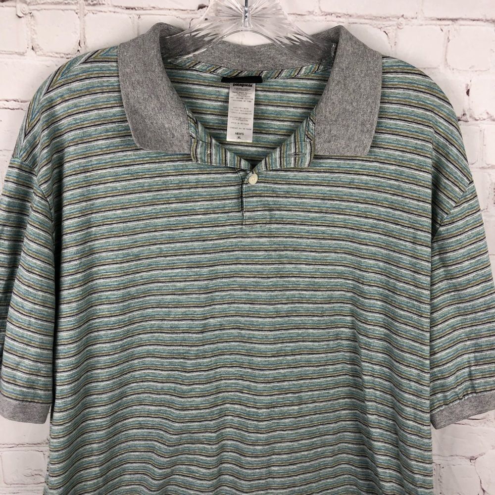Patagonia Striped Short Sleeve Polo Men's Sz XL